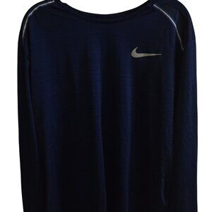 Nike Pro Dri Fit Running Blue Long Sleeve Shirt Size XL